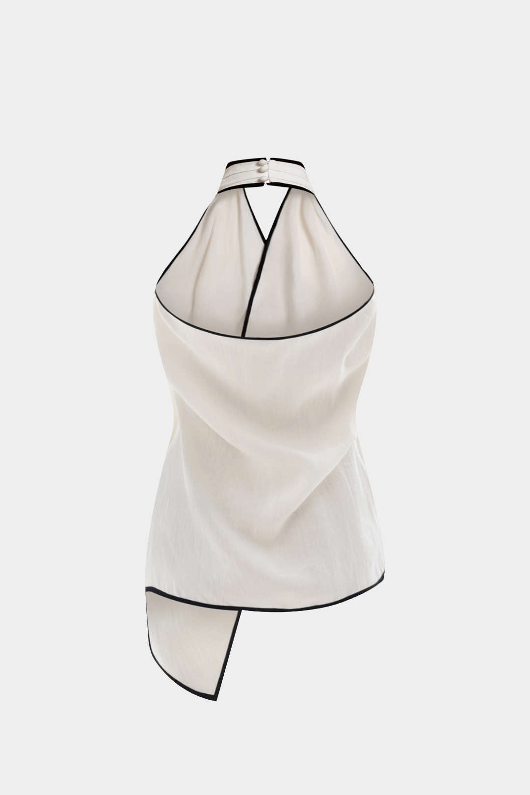 Contrast Binding Halter Asymmetrical Cami Top