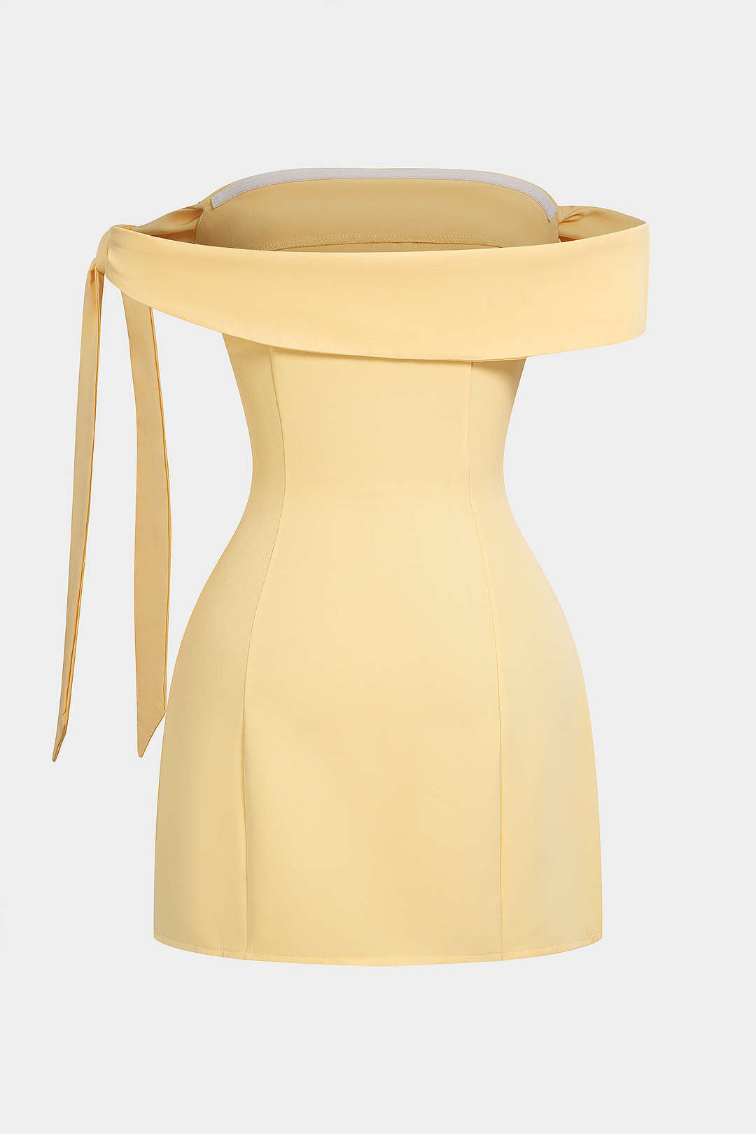 Solid Off Shoulder Asymmetrical Tie-Up Sleeveless Mini Dress