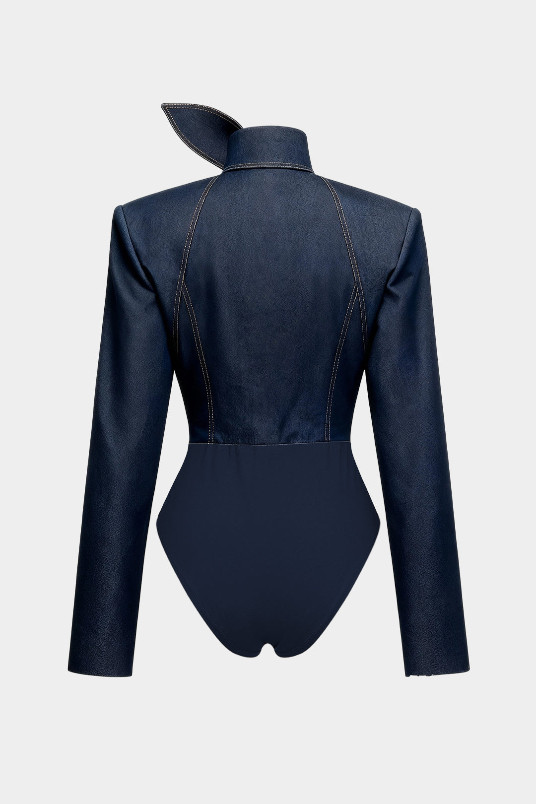 Denim Tie-Up Button Bodysuit