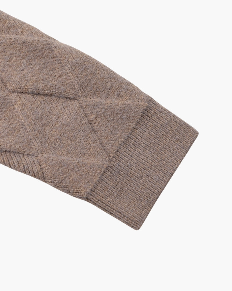 Heritage Diamond Knit Zip Cardigan