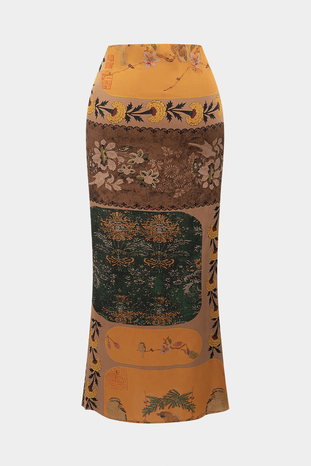 Floral Print Ruched Skirt