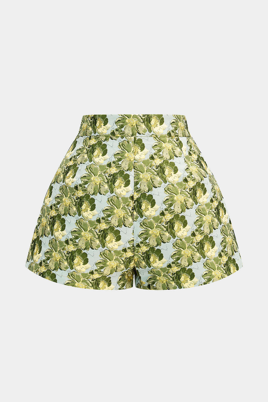 Floral Print Jacquard Wide Leg Shorts