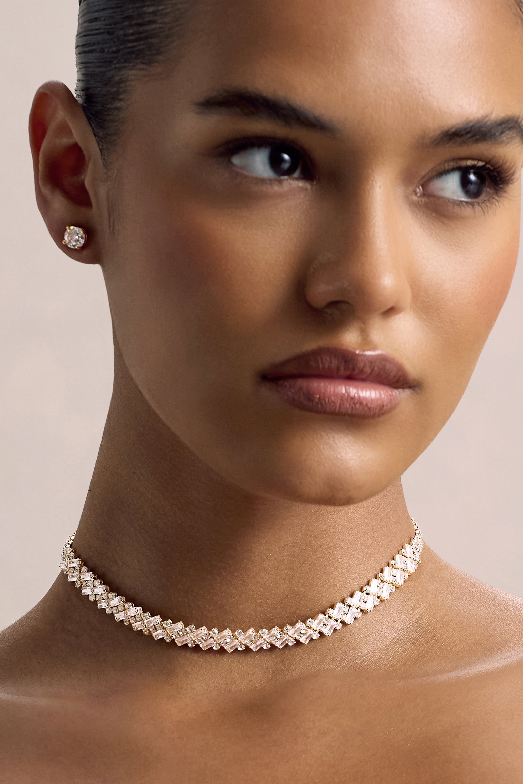 Ollie | Gold Diamante Necklace