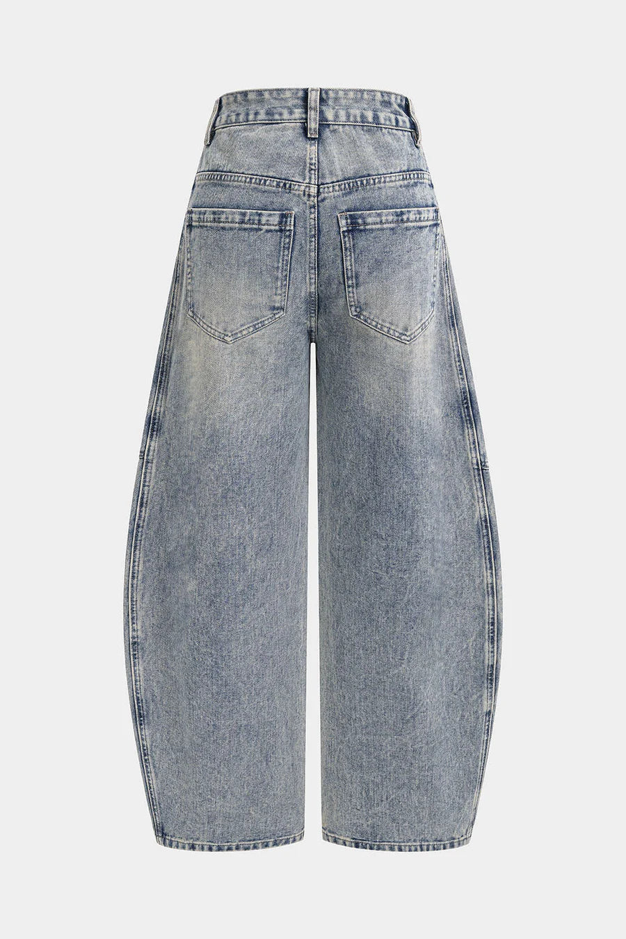 Denim Contrast Stripes Wide Leg Jeans