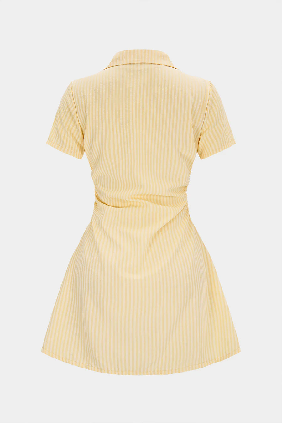 Stripes Print V-Neck Short Sleeve Mini Dress