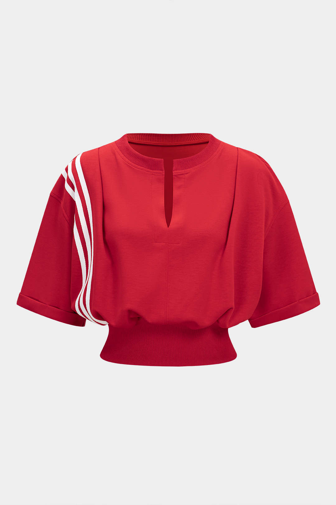 Contrast Stripes V-Neck Top