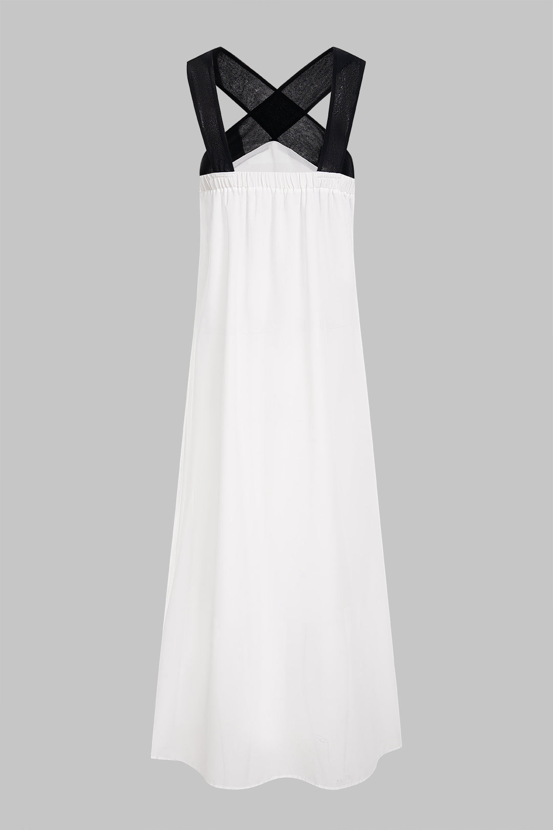 Contrast Chiffon Crossed Sleeveless Maxi Dress