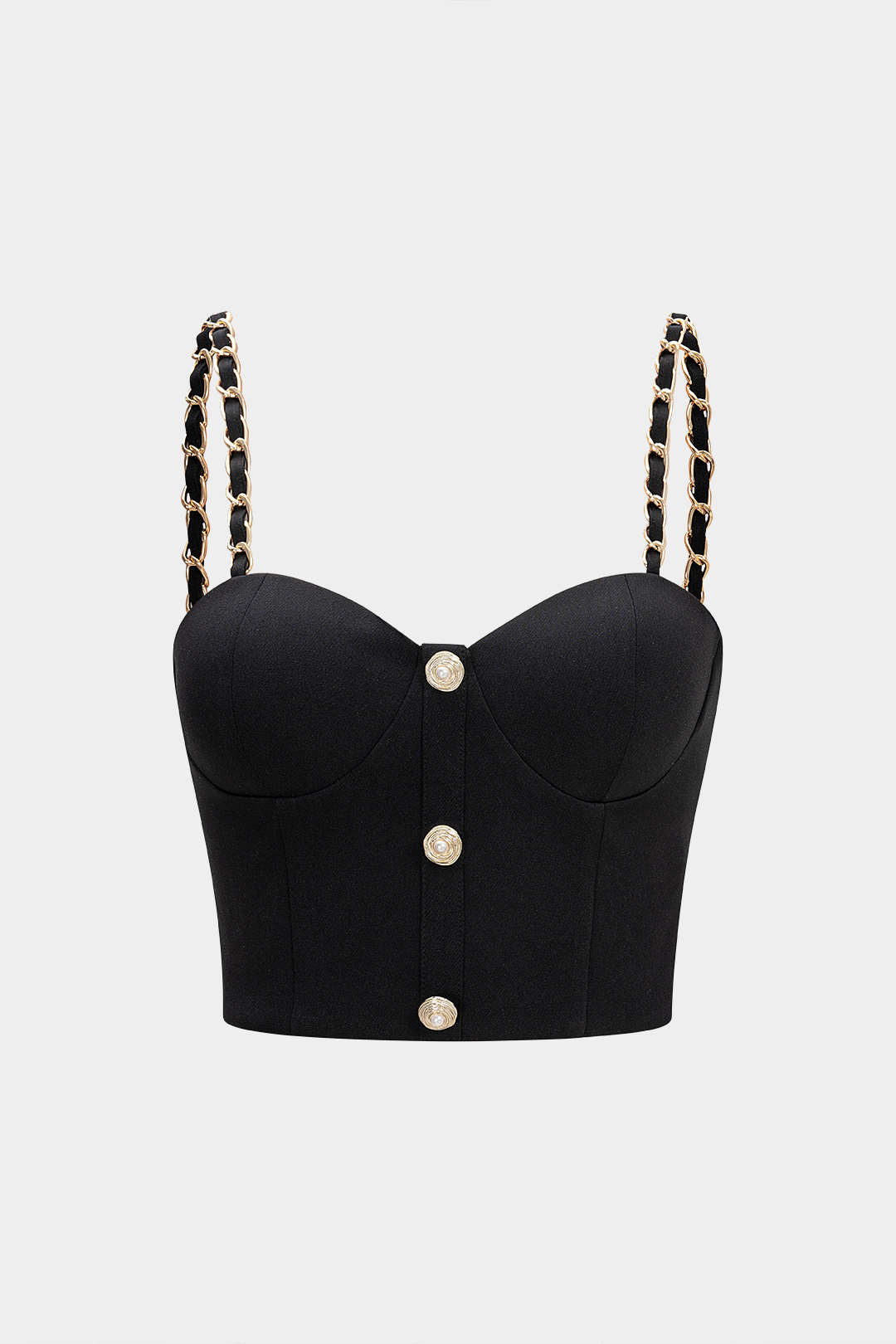 Metallic Chain Zipper Cami Top