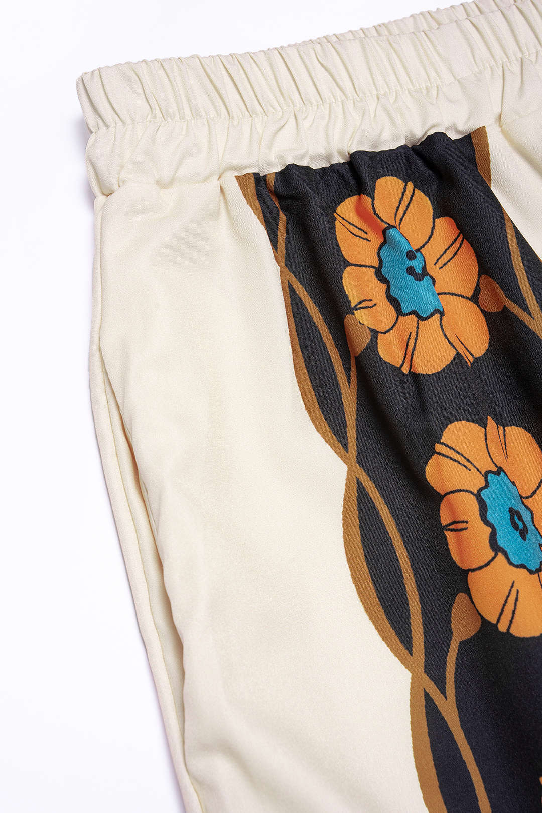 Tropical Print Button Long Sleeve Shirt And Wide Leg Pants Set