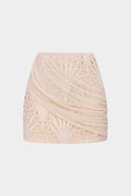 Lace Patchwork Asymmetrical Ruched Skirt