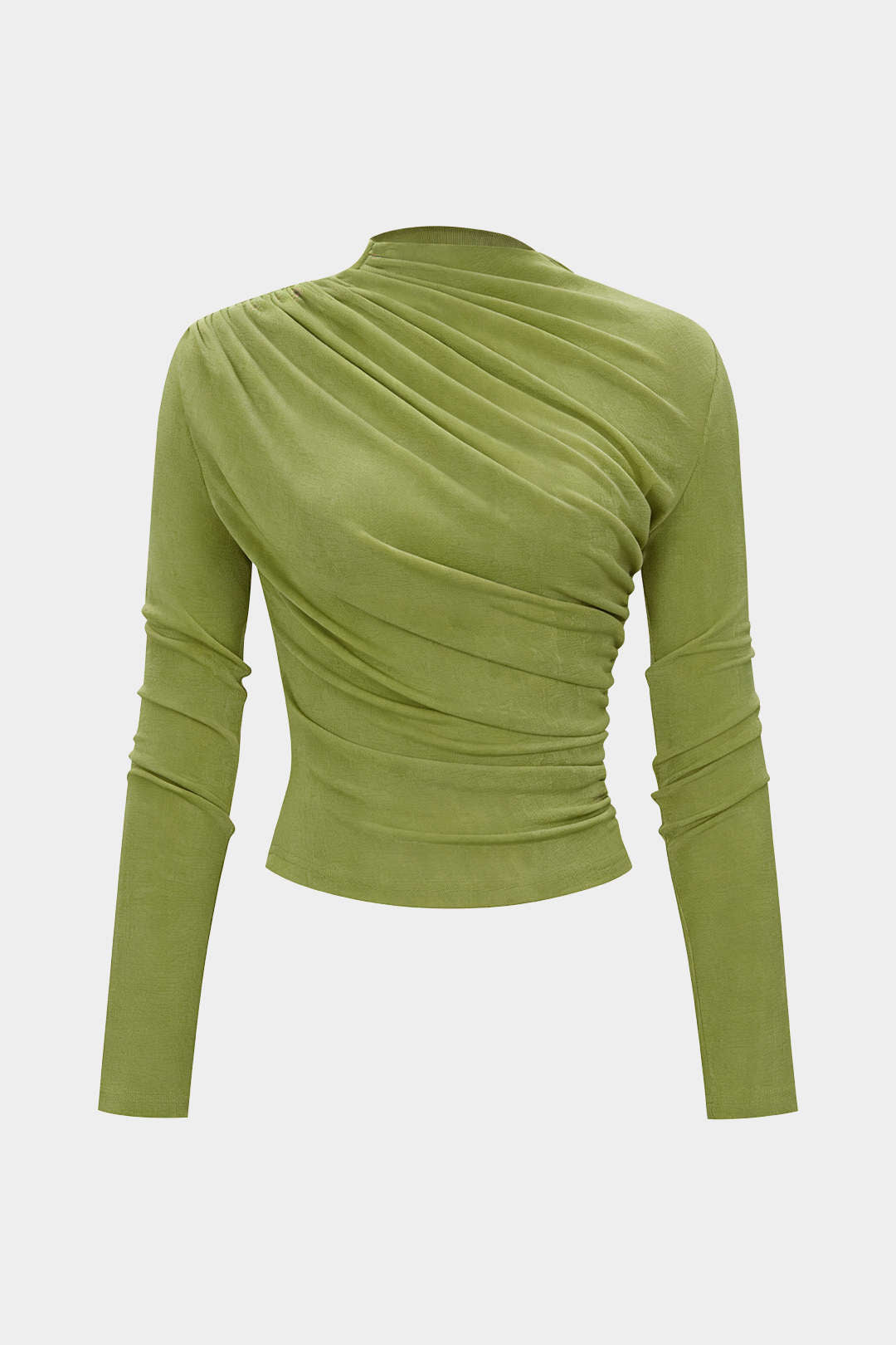 Ruched Wrinkle Long Sleeve Top