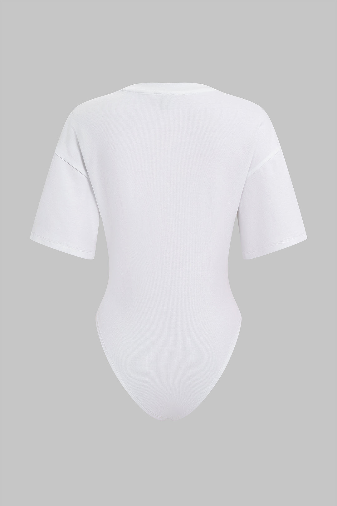 Coconut Palm Letter Print Round Neck Short Sleeve Bodysuit