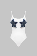 Patchwork Sleeveless Bodysuit