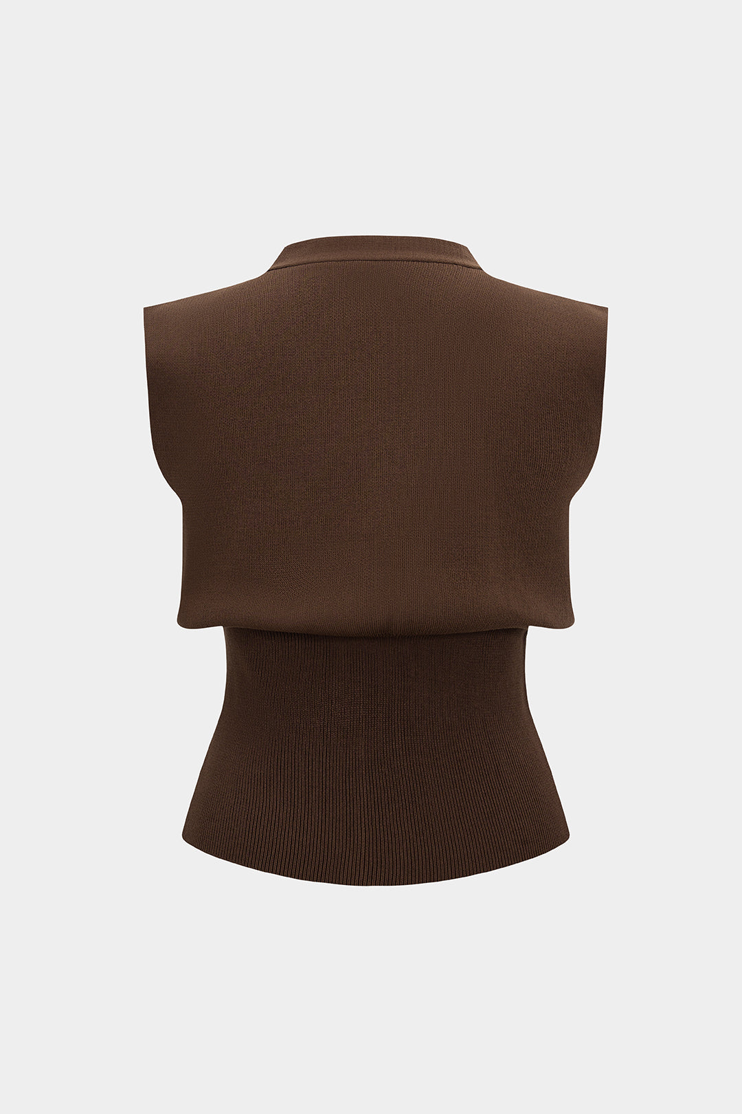Knit V-Neck Metallic Decor Tank Top
