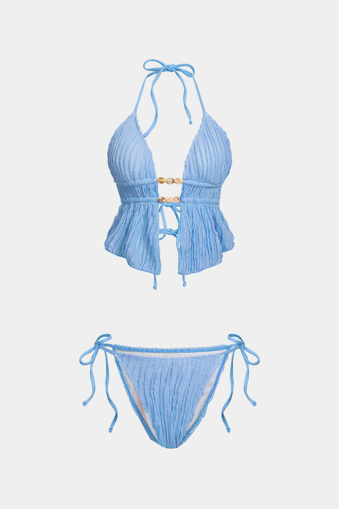 Halter Neck Tie-Up Bikini Set