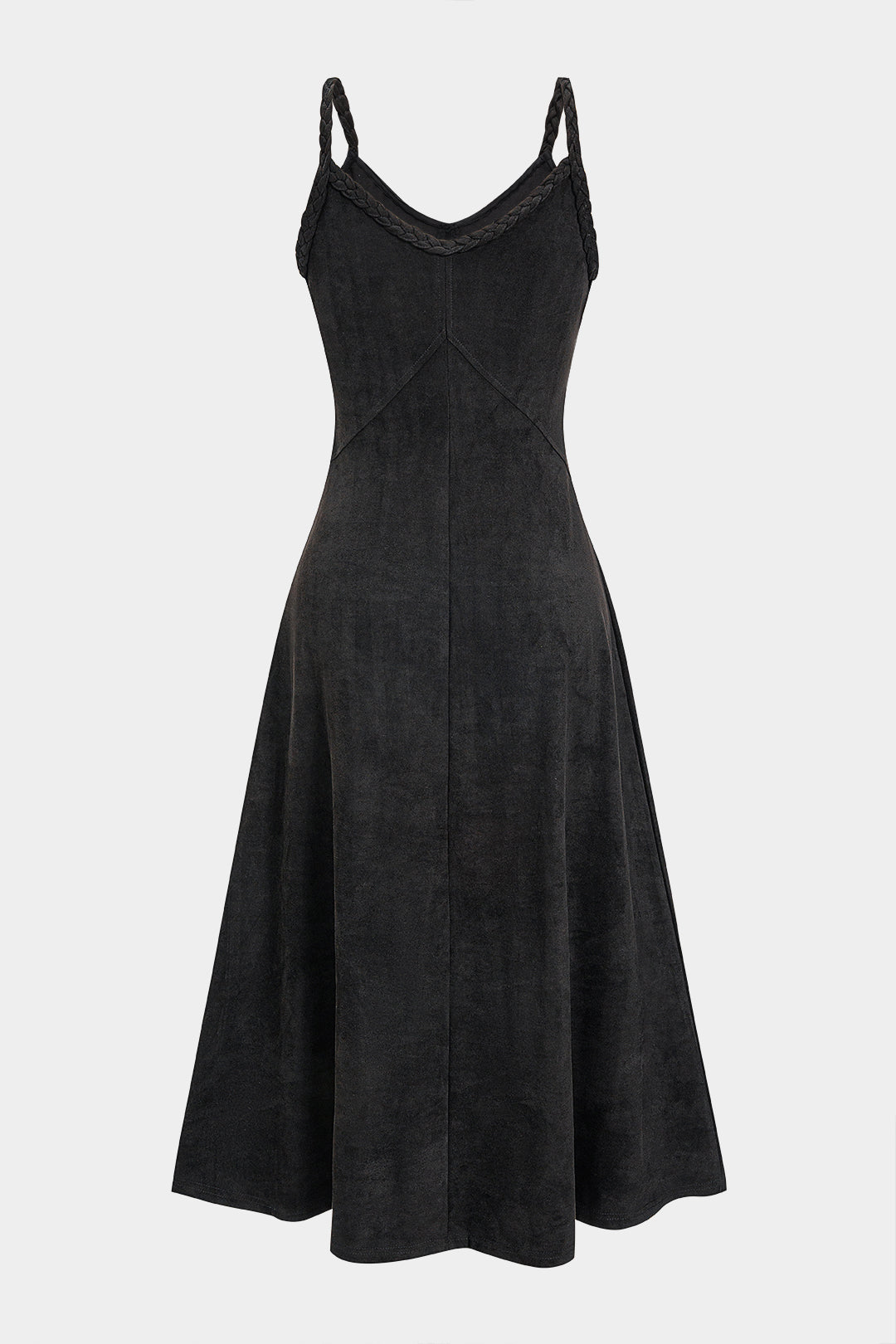 Suede Twist Knot Ruched Sleeveless Dress