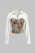 Jacquard Patchwork Long-Sleeve Shirt