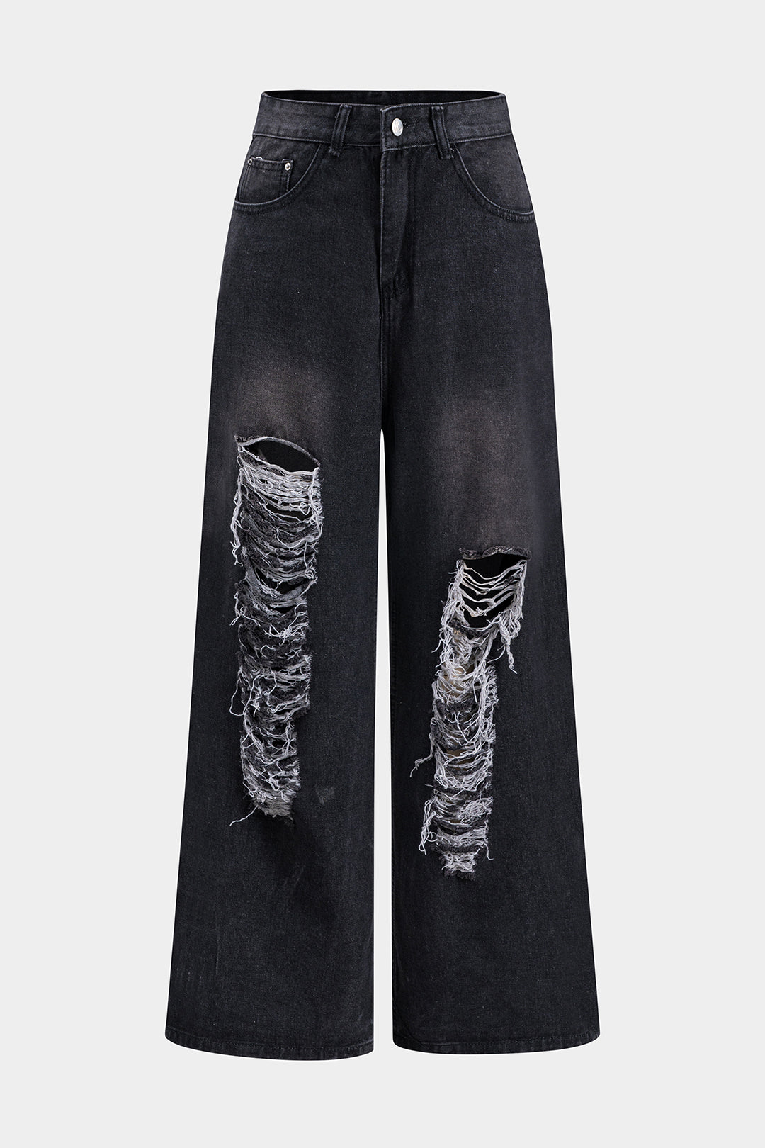Denim Ripped Wide Leg Jeans