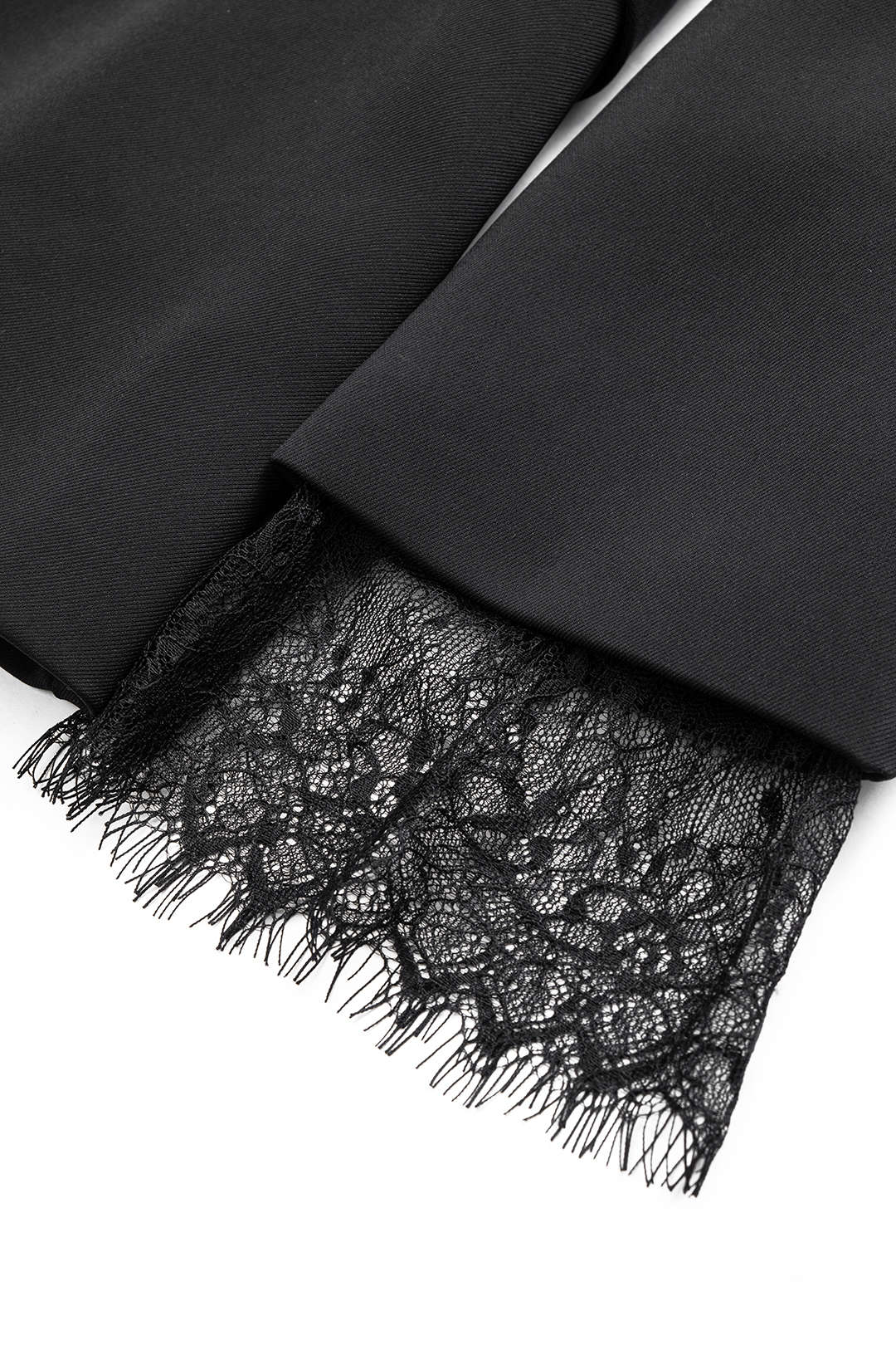 Lace Trim Notched Lapel Blazer