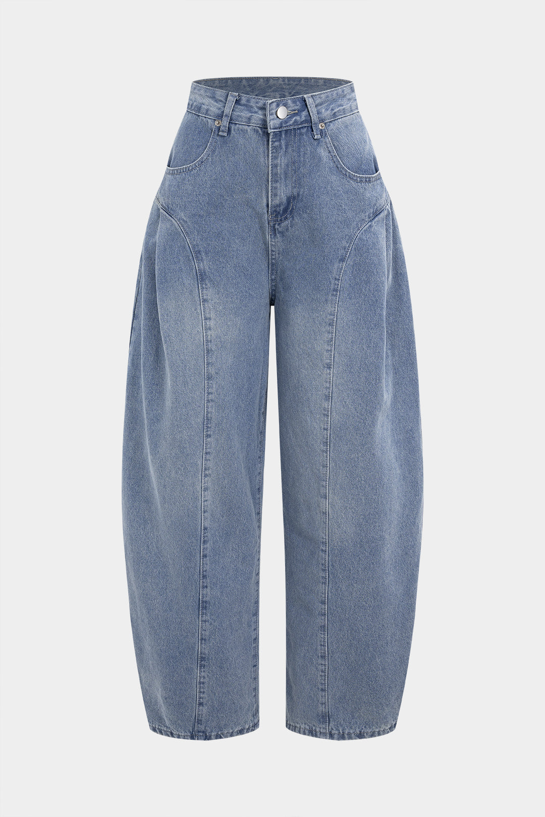 Denim Pocket Ruched High Waist Jeans