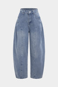 Denim Pocket Ruched High Waist Jeans