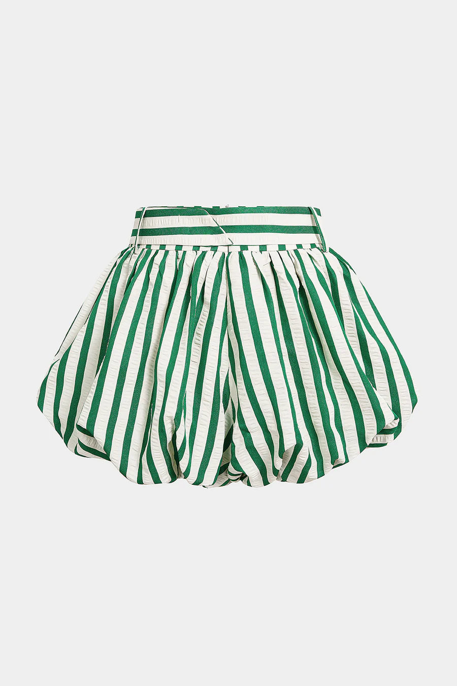 Striped Textured Ruched Shorts