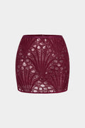 Embroidery Zipper Cut Out Mini Skirt