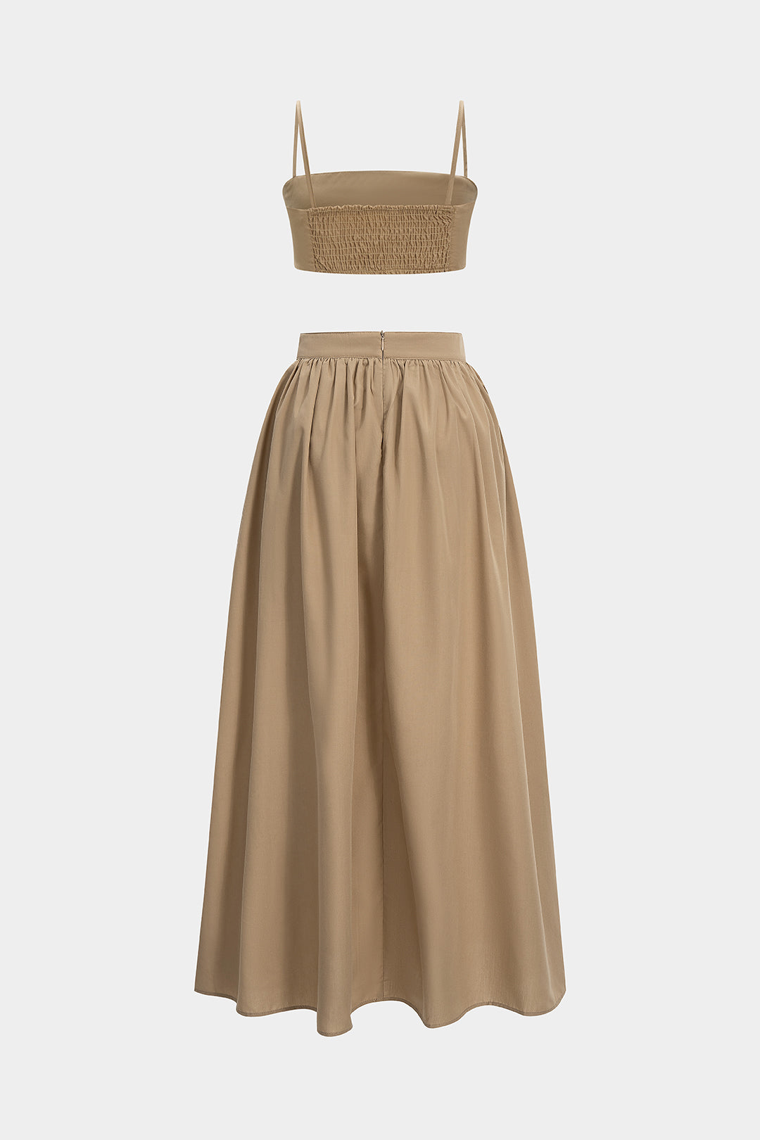 Shirred Cami Top And Ruched Skirt Set