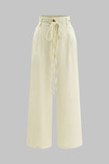 High Waist Tie-Up Trousers