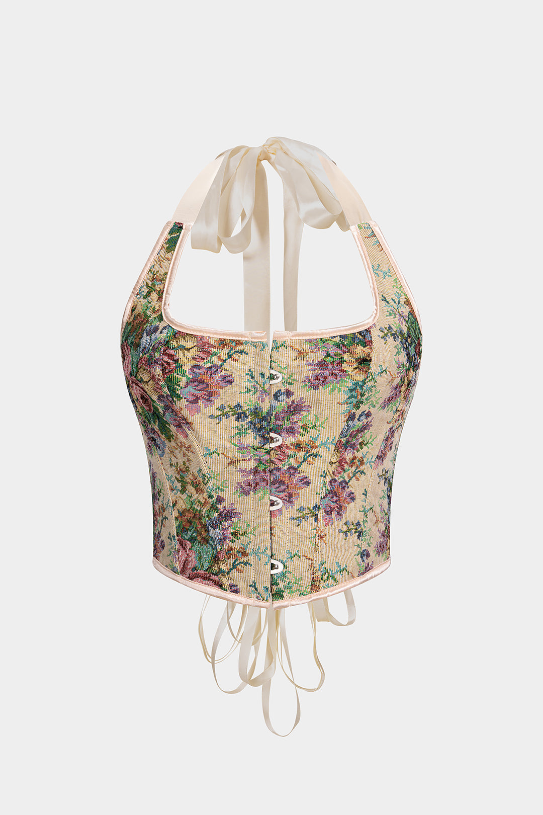 Jacquard Halter Tie Back Backless Cami Top