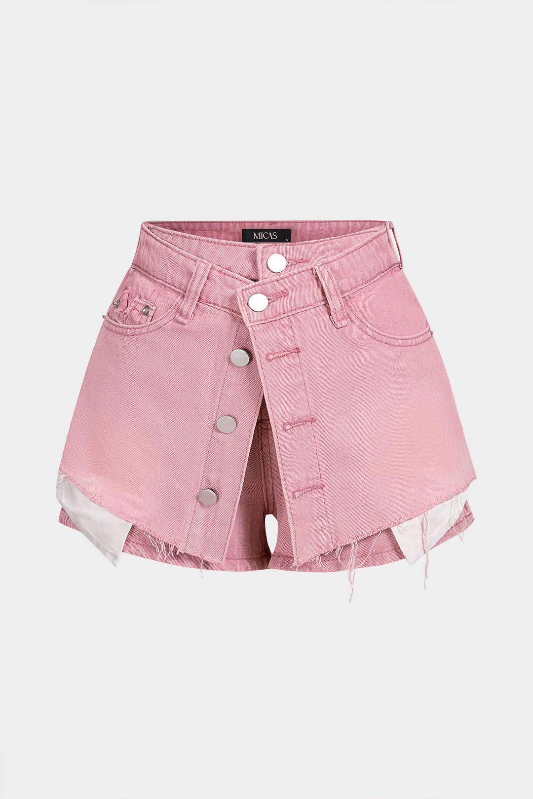 Denim Button Pocket Shorts