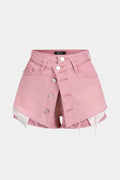 Denim Button Pocket Shorts