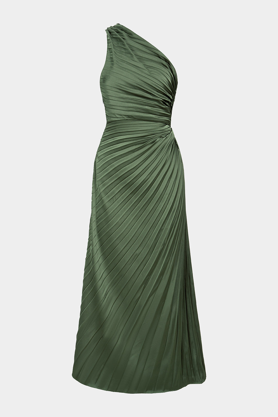 One Shoulder Asymmetrical Ruched Backless Sleeveless Maxi Dress