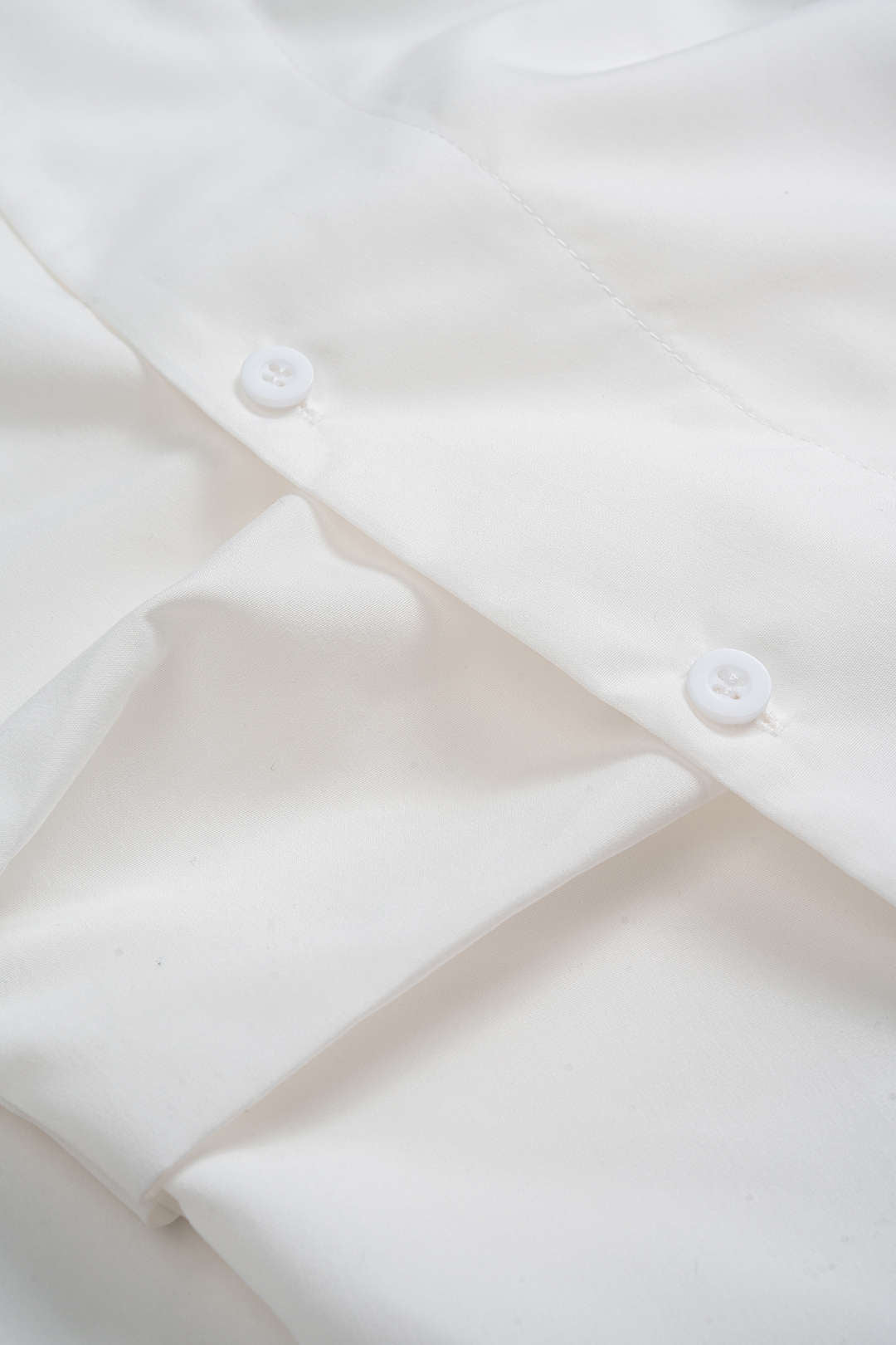 Button Irregular Ruched Long-Sleeve Shirt