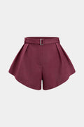 Solid Wide Leg Shorts