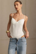 Solid Corset Sleeveless Bodysuit