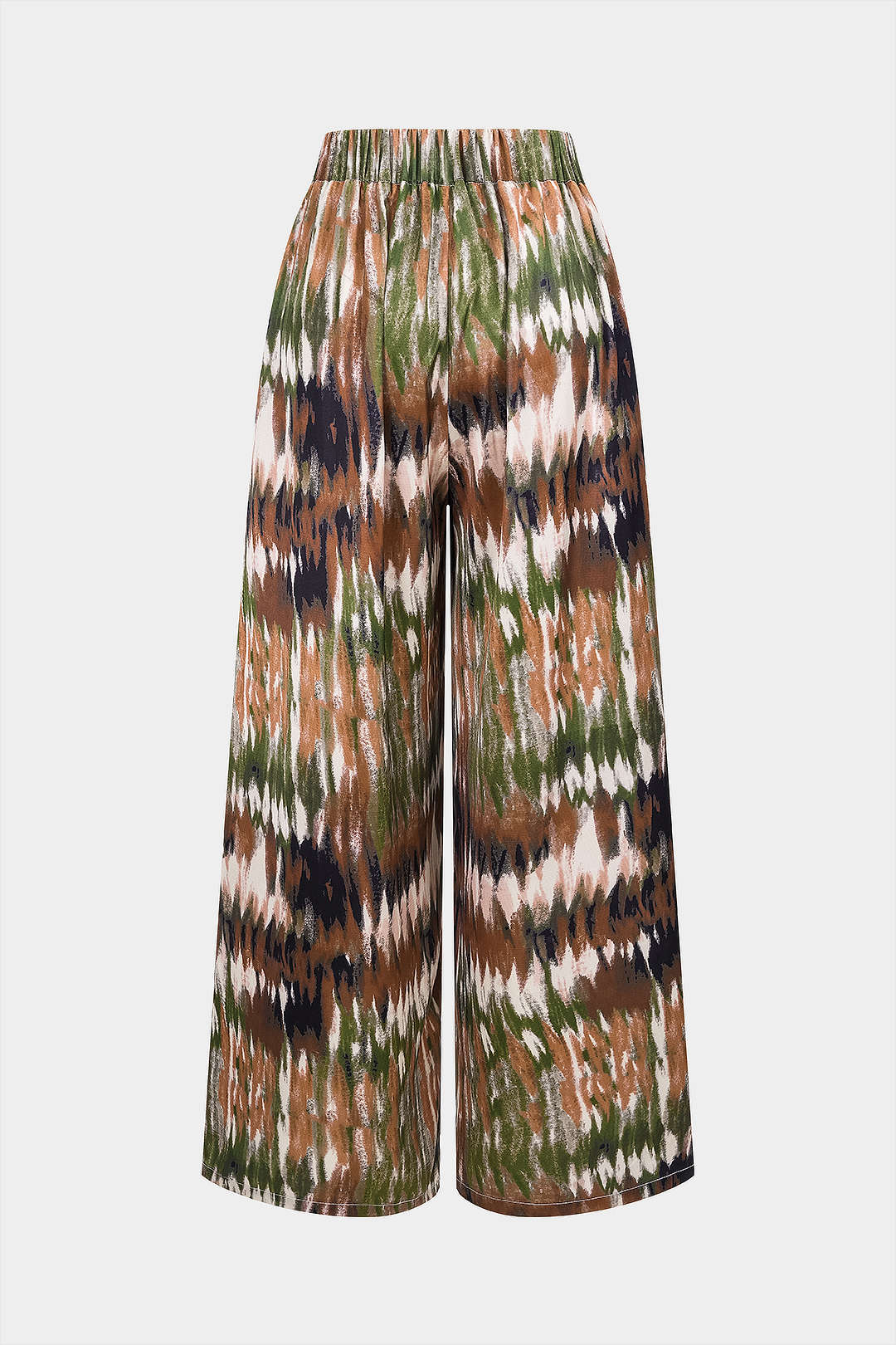 Ombre Print Satin High Waist Wide Leg Pants