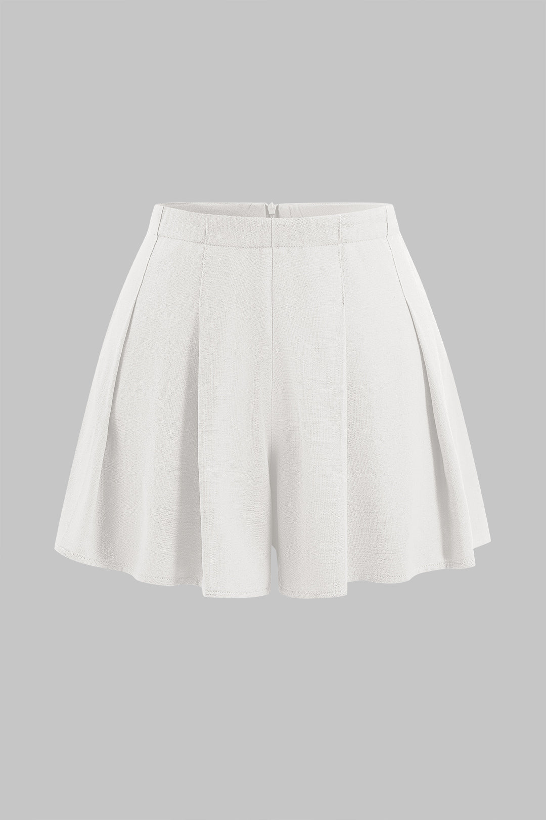 Linen Pleated Zipper Shorts