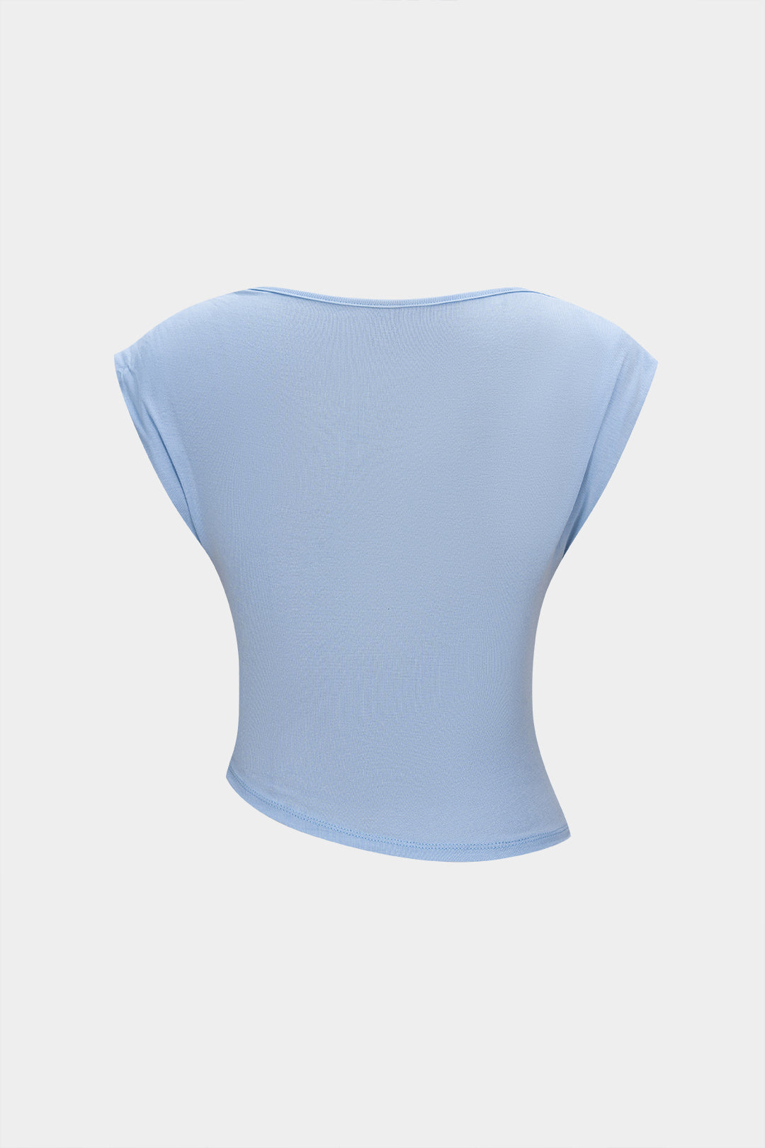 Solid Ruched Asymmetrical Tank Top