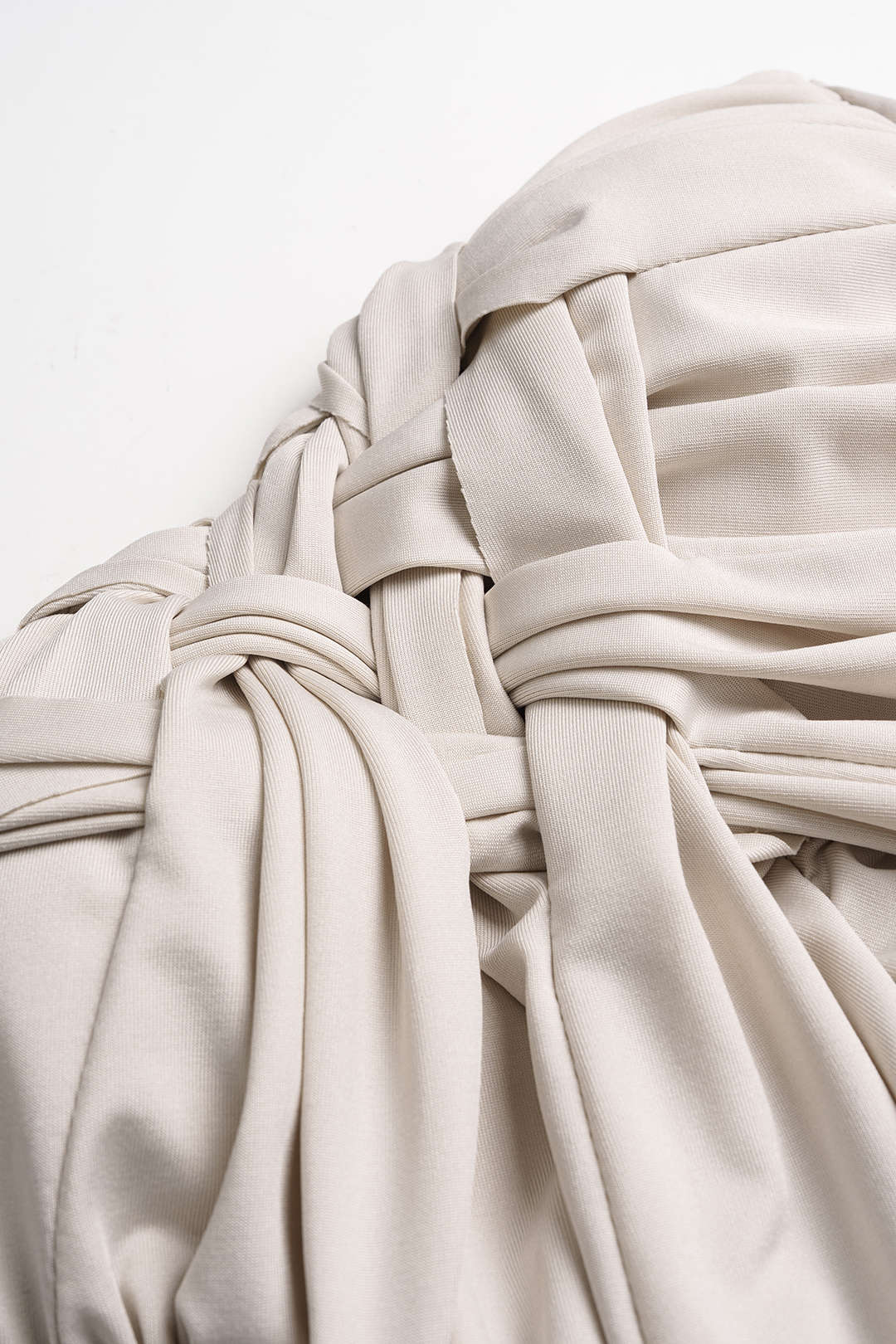 Solid Woven Ruched Tube Top