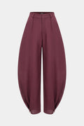 Linen Solid Barrel Trousers