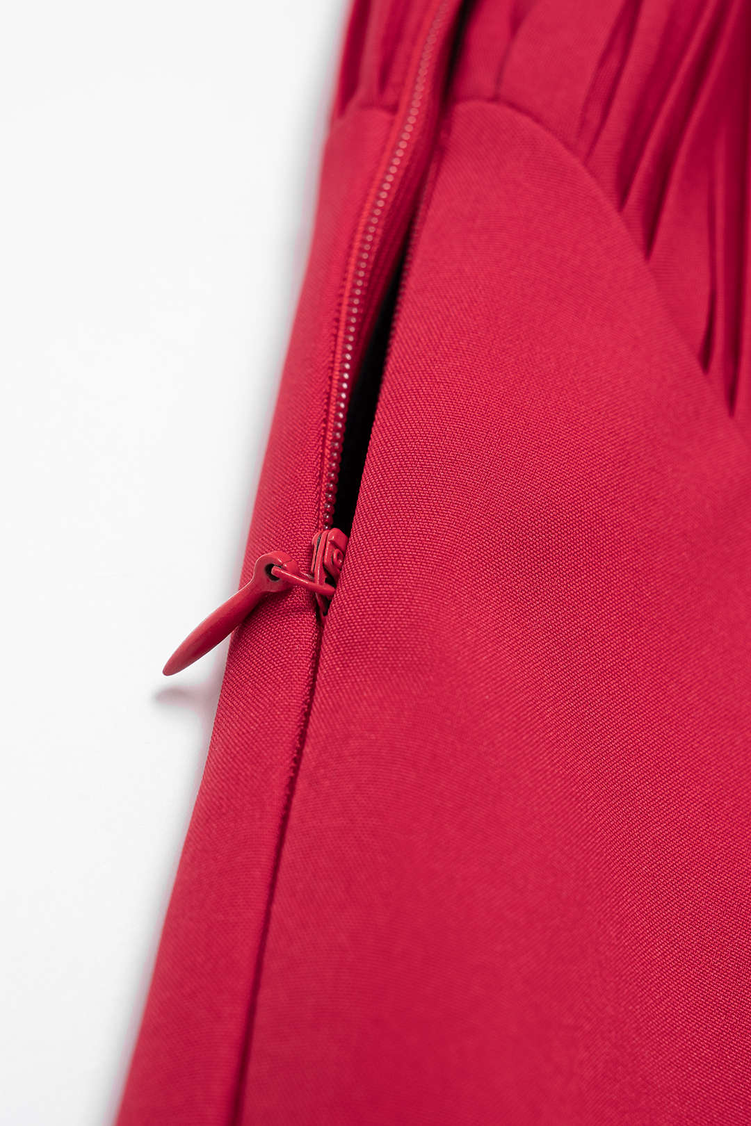 Ruched Asymmetrical Hem High Waist Skirt