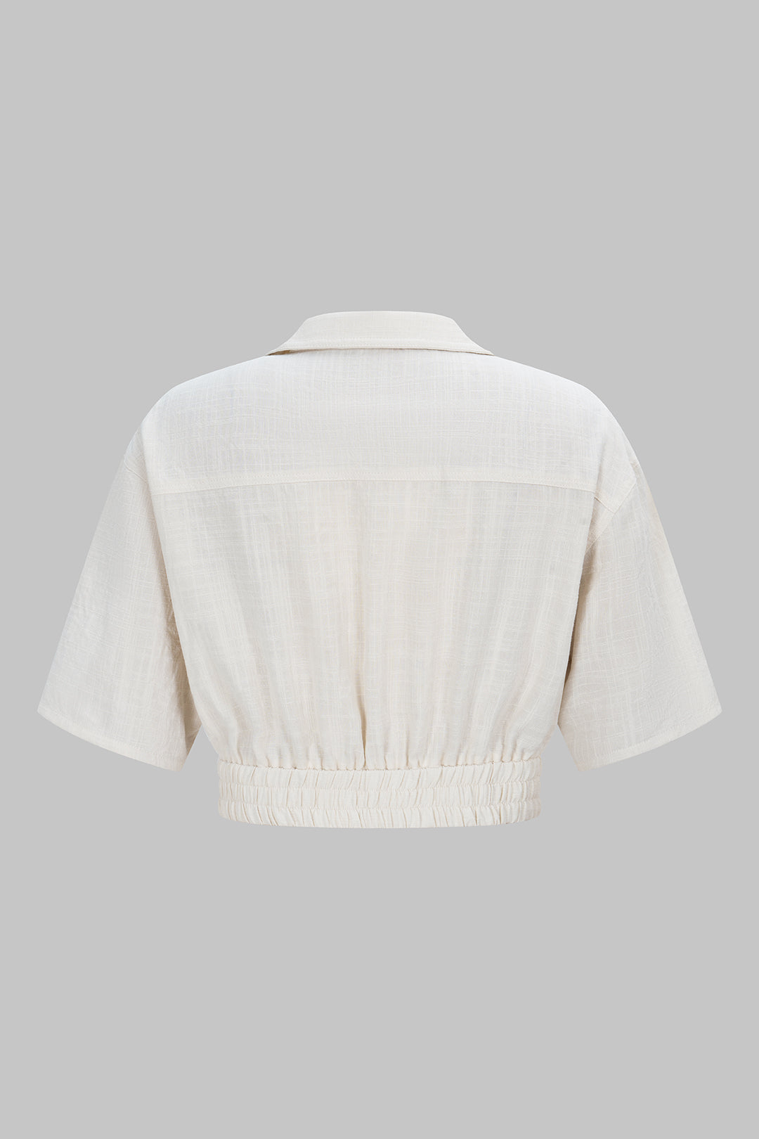 Linen Lapel Button Short Sleeve Shirt