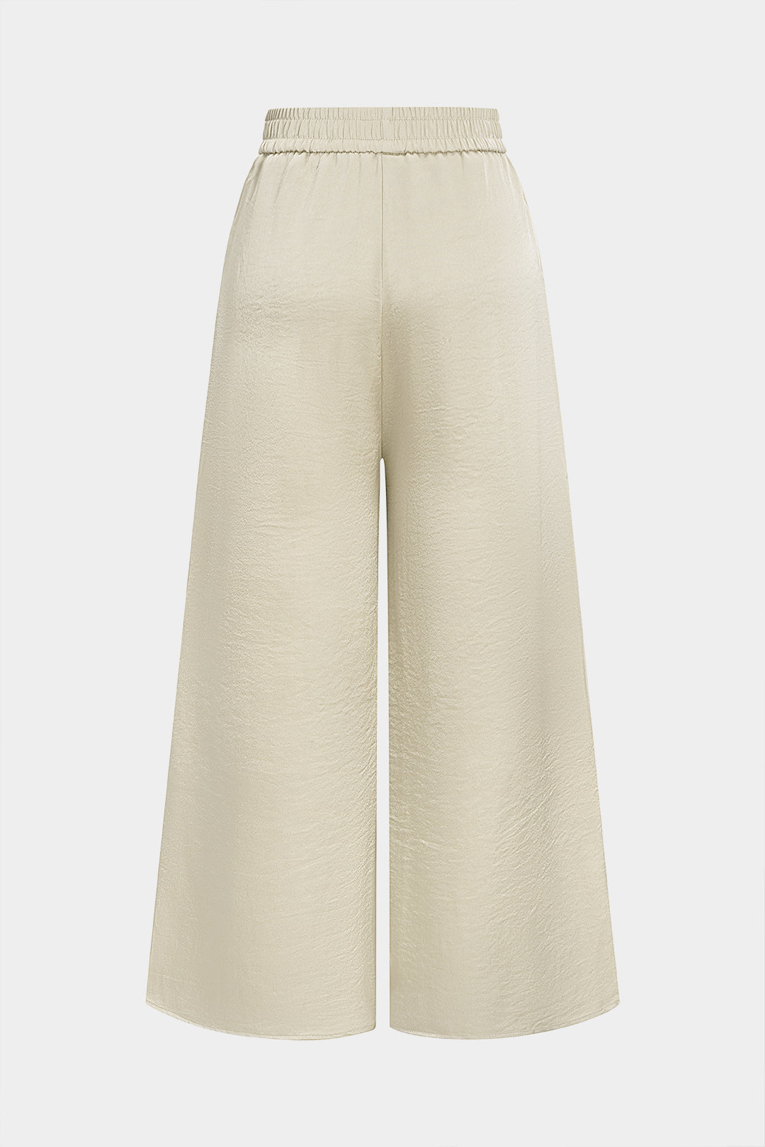 Satin High Waist Wide Leg Trousers