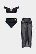 Metallic Cut Out Ruched Bikini Set