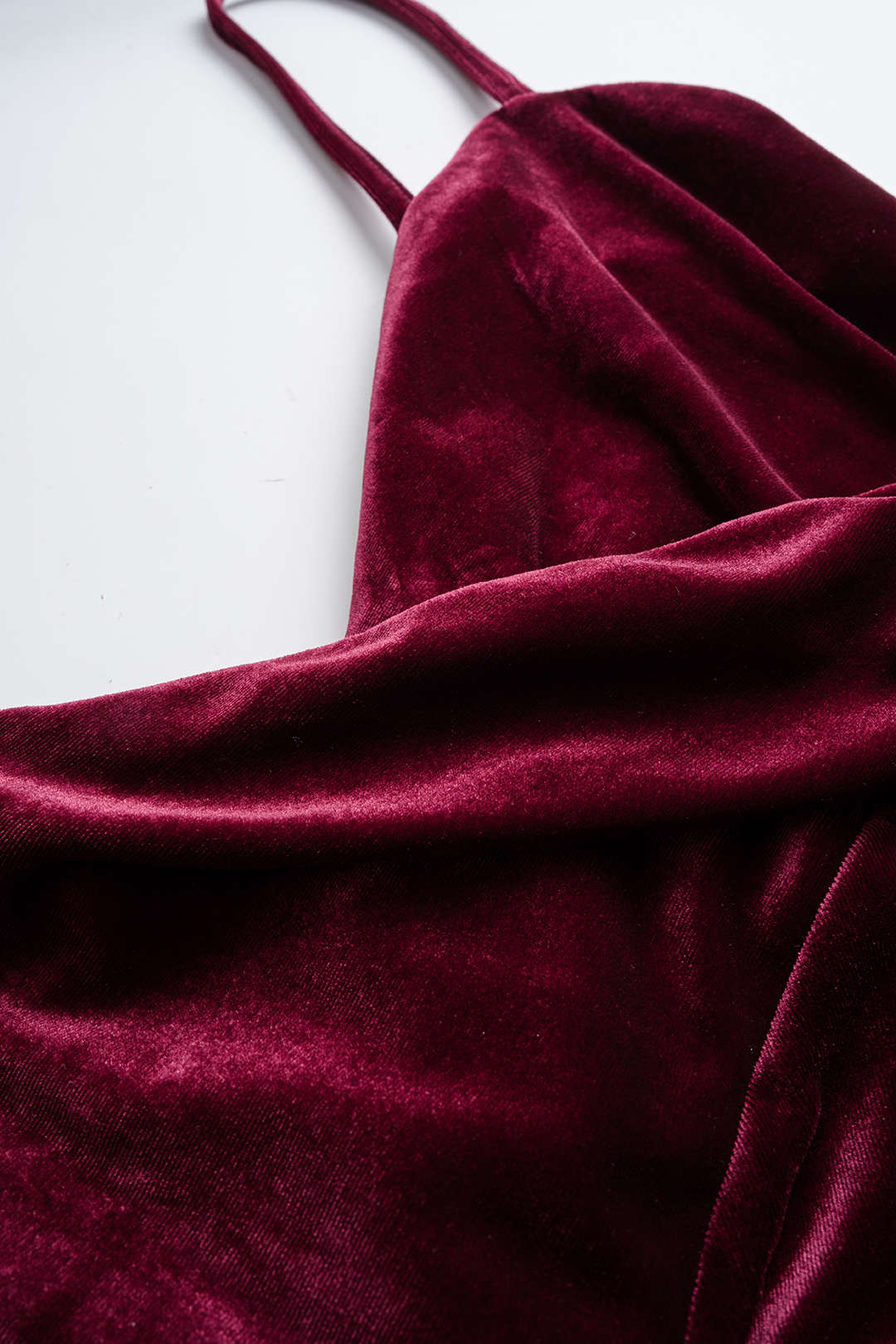 Velvet Ruched Sleeveless Slip Midi Dress