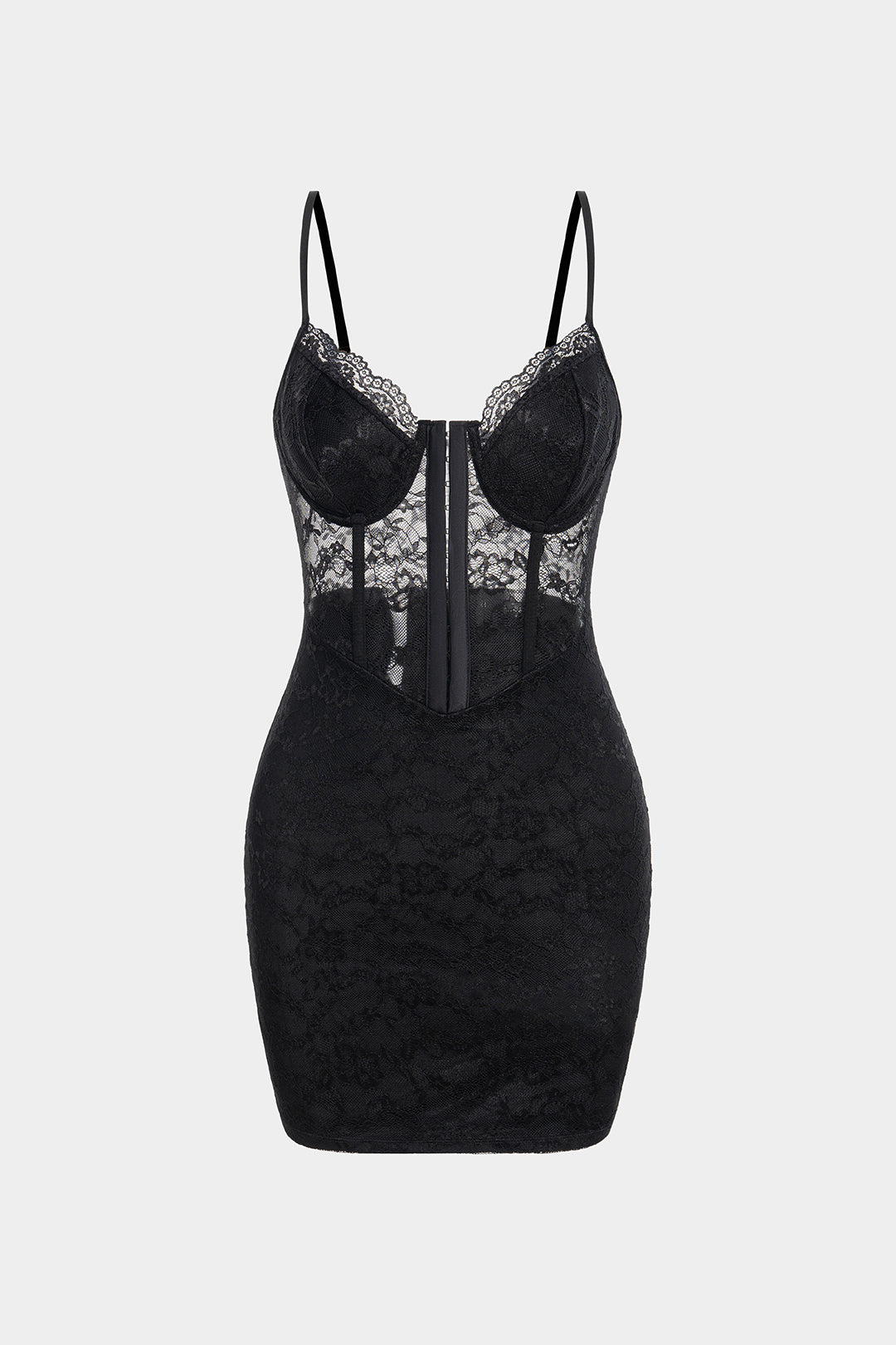 Lace Sheer Corset Sleeveless Midi Dress
