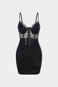 Lace Sheer Corset Sleeveless Midi Dress
