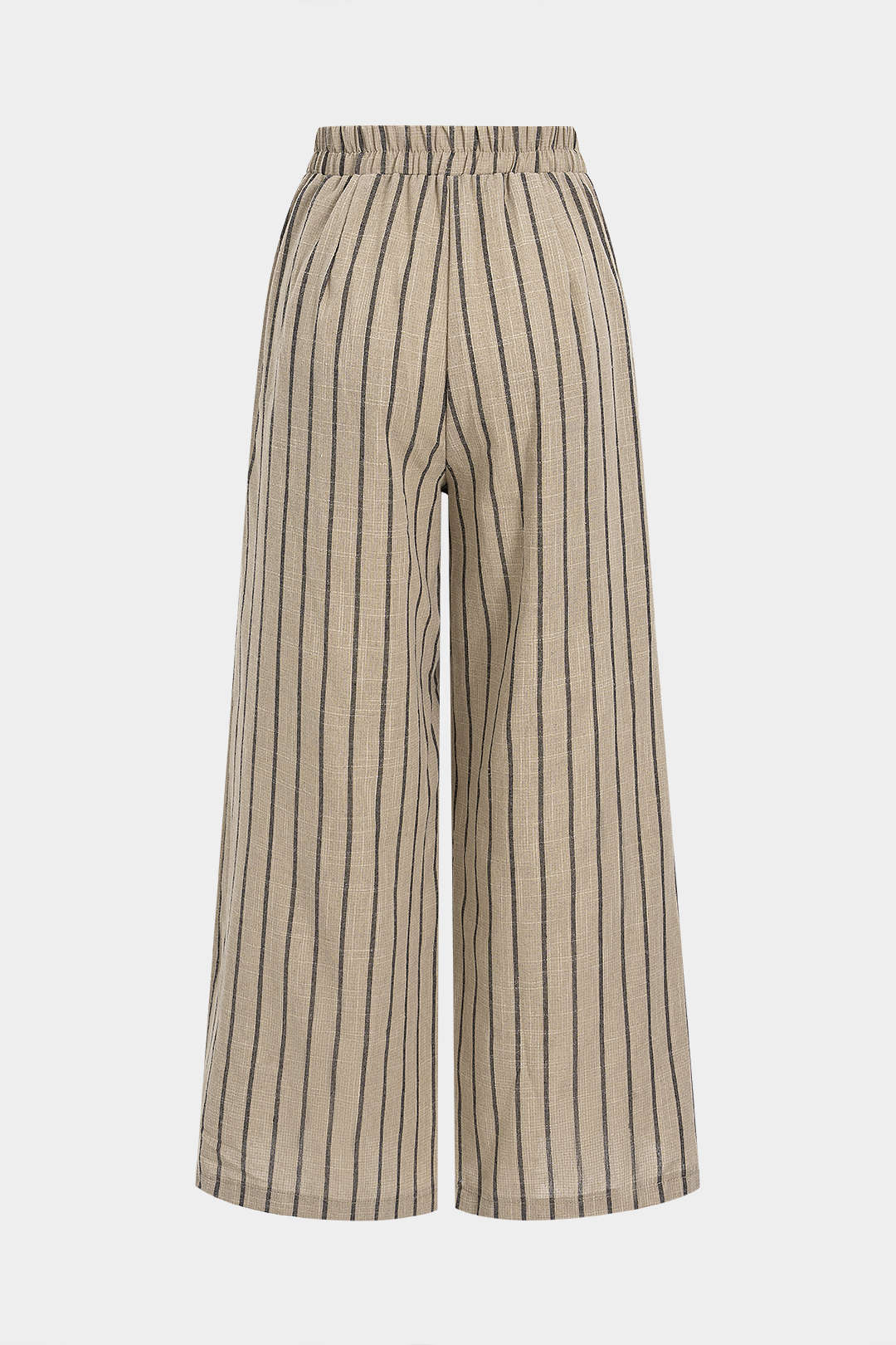 Stripes Print High Waisted Wide Leg Pants