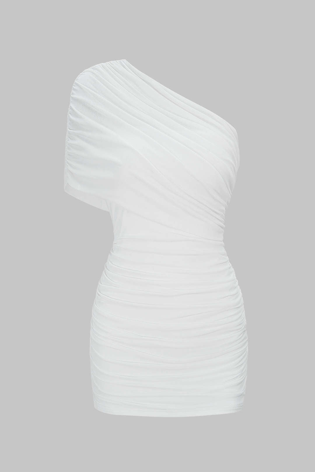 Mesh One Shoulder Sleeveless Mini Dress